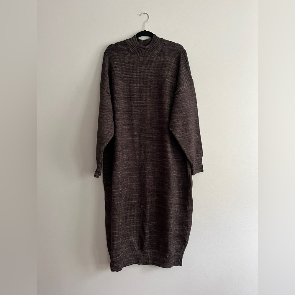 Misha and Puff Wool Twyla Sweater Dress in Bark